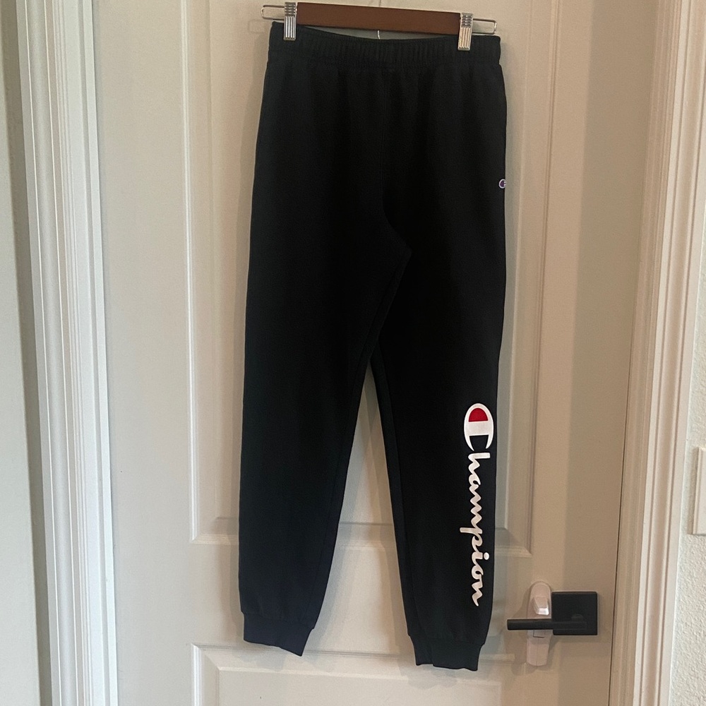 Champion Kids Black Sweatpants with Logo